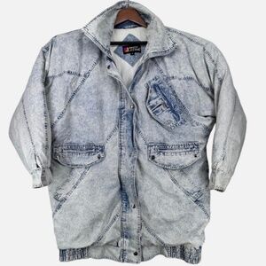 VTG Andy Johns Medium Light Wash Denim Jacket Medium 80s 90s Thick Coat